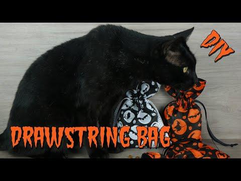 DIY How to Make a Halloween Trick or Treat Lined Drawstring Bag | Candy Bag | Gift Bag | Bravo Dada