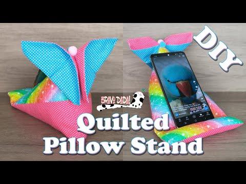 DIY How to Make a Quilted Phone Pillow Stand + Fabric Origami Butterfly - Beginner Sewing Tutorial