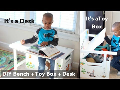 DIY Kid's Bench with Toy Box Storage and Desk