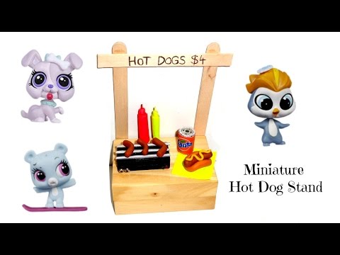 DIY LPS Stuff &amp;amp; Doll Crafts - How to Make a Miniature Hot Dog Stand