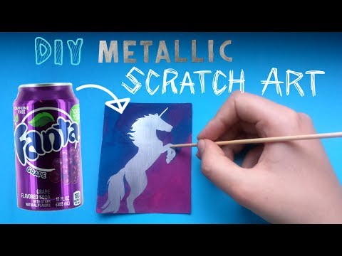 DIY Metallic Scratch Art from a Soda Can