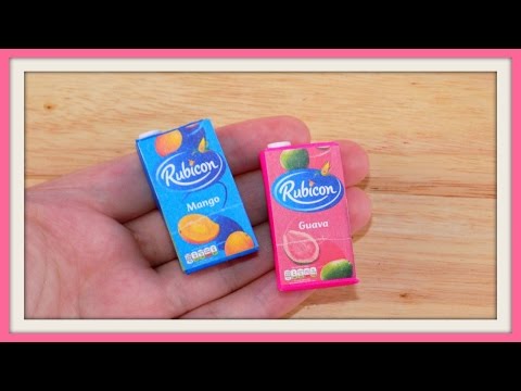 DIY Miniature Doll Juice Cartons - DIY Miniature Dollhouse Stuff