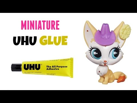 DIY Miniature UHU Glue - How to Make DIY LPS School Supplies Crafts &amp;amp; Doll Crafts