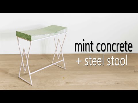 DIY Mint Concrete &amp;amp; Steel Stool || How to Make