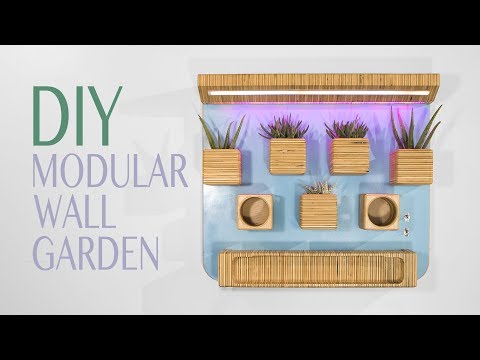 DIY Modular Wall Garden w/ LED Grow Lights from One Plywood Sheet