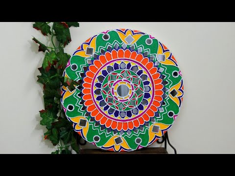 DIY Mud Mirror Art on Canvas || DIY Easy Lippan Art || Gujrat Kutch Art work on Canvas