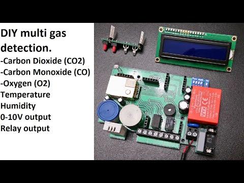 DIY Multi Sensor Detector. CO2 , CO , O2 , Temperature , Humdity