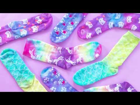 DIY Neon Tie Dye Grip Socks