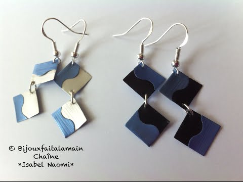 DIY Nespresso How to make bi colored square earrings