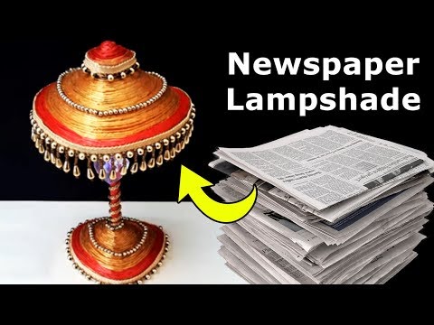 DIY Newspaper Craft Lampshade | How to Make Easy Recycled Craft from Newspaper | Best Out of Waste