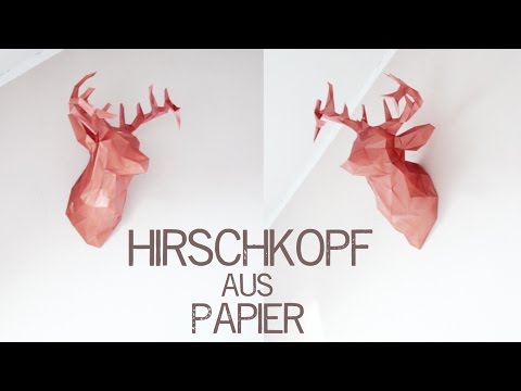 DIY Origami Hirschkopf Troph&amp;auml;e - kekulo