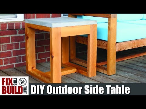 DIY Outdoor Side Table with Concrete Top (2x4 Challenge) | How to Build