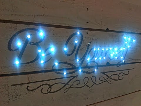 DIY Pallet Wall Decor with LED lights/Rustic Letter Wall Sign