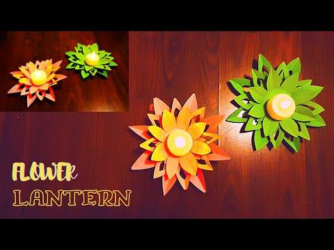 DIY Paper Flower | Tea light candle Holder | Christmas decoration ideas using paper