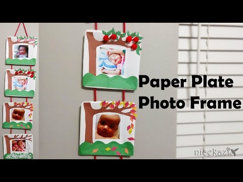 DIY Paper Plate Photo Frame:Photo frame using paper plate