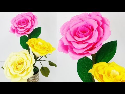 DIY Paper Rose Flower Making &amp;amp; Decoration from Broken Cup - Handmade Flower Pot