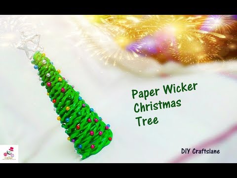 DIY Paper Wicker Christmas Tree | How to make Paper Wicker christmas Tree | DIY CraftsLane