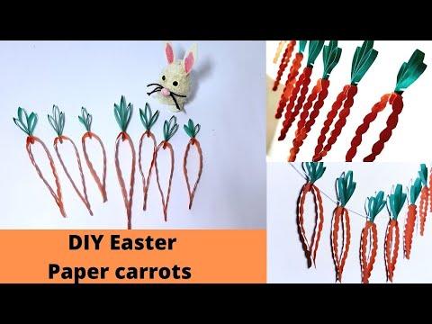 DIY Paper carrots Easter craft - DIY paper carrots garland