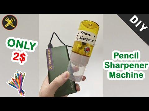 DIY Pencil Sharpener Machine From Cosmetic Plastic Box