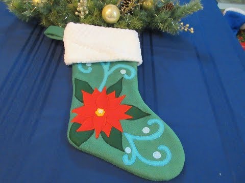 DIY Poinsettia Christmas Stocking