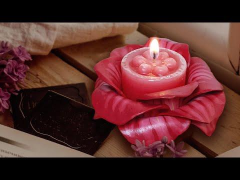 DIY Polymer Clay Red Rose Candle Holder - Porta velas rosa en arcilla polim&eacute;rica