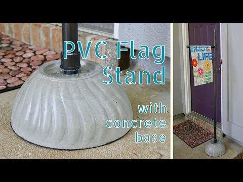 DIY Portable PVC &amp;amp; Concrete Flag Stand