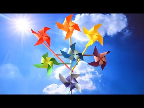 DIY Rainbow Pinwheels by Little Origami Master