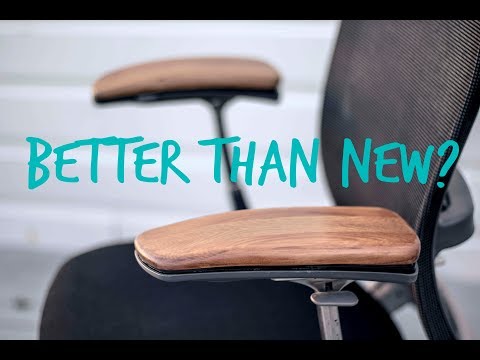 DIY Replacing Worn-out Armrests (Knoll Life Chair) // upcycle woodworking