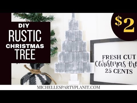 DIY Rustic Wood Christmas Tree - Dollar Tree DIY - Craft with Me