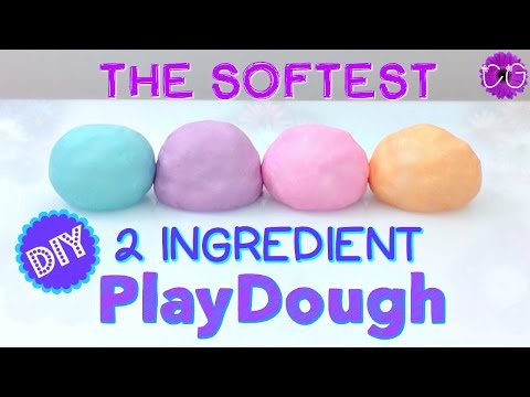 DIY SUPER SOFT PLAYDOUGH! NO COOK, ONLY 2 INGREDIENTS!