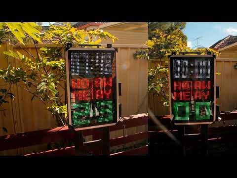 DIY Scoreboard. Build your own digital soccer scoreboard using 3 displays. Android App controlled.