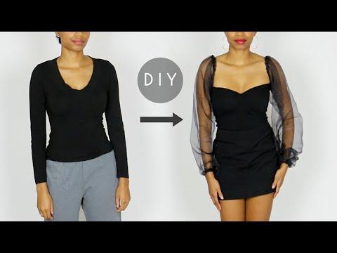 DIY Sheer Puff Sleeves Sweetheart Top (Easy Sewing!)