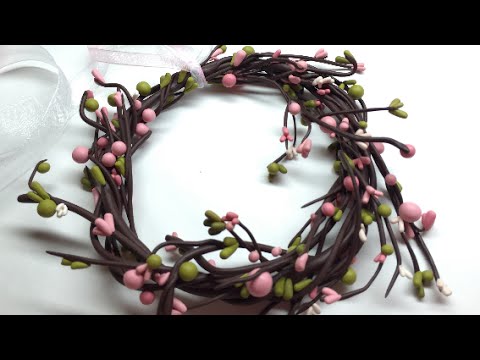 DIY Spring/Easter wreath- Polymer clay (Fimo) tutorial