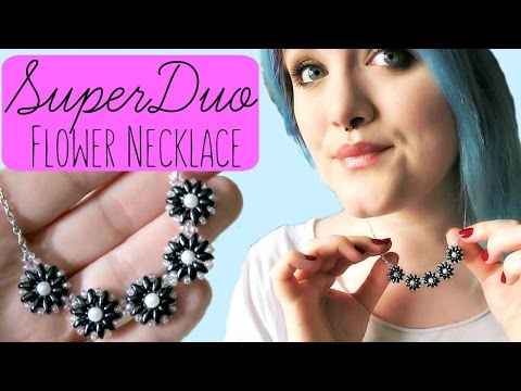 DIY Super Duo/Twin Bead Flower Necklace How to // Bead Weaving // &amp;brvbar; The Corner of Craft