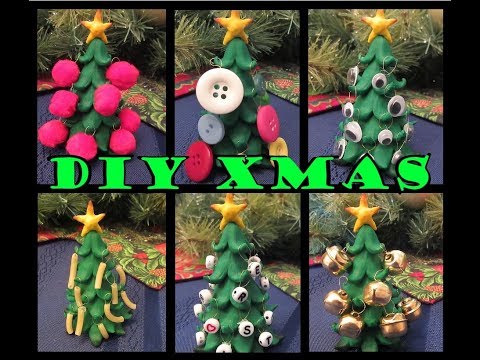 DIY Tiny Clay Christmas Tree With 9 Fun Ornaments