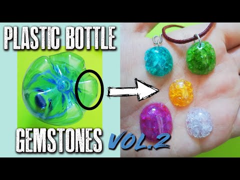 DIY Translucent Plastic Bottle Gemstones | No Resin