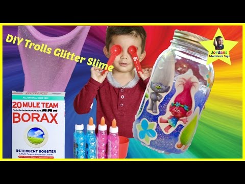 DIY Trolls Glitter Slime | Easy 2 Ingredient Recipe Super Gooey Putty