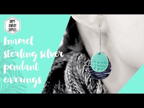 DIY Tutorial - How to Make Enamel Sterling Silver Pendant Earrings