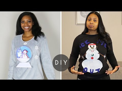 DIY Ugly Christmas Sweaters | 3D Light-Up Snow Globe &amp;amp; Iced Out Snowman