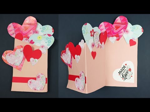 DIY Valentine Card - Tri-fold Heart Shapes Card Tutorial