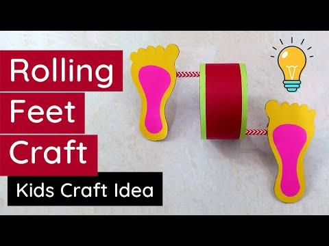 DIY Walking Feet Kids Craft from Cardboard | Kids Craft Tutorial | Paper Craft Idea | WellnessZing