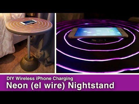 DIY Wireless iPhone Charging Neon Nightstand