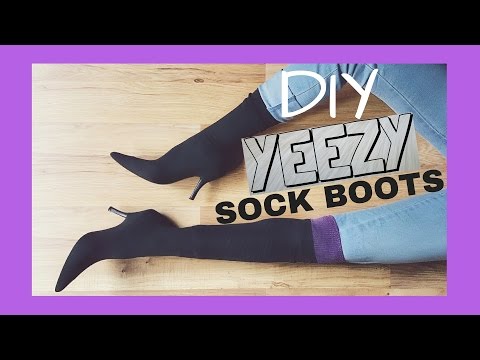 DIY YEEZY INSPIRED SOCK BOOTS! ANKLE + KNEE BOOTS IN 10 SECONDS!