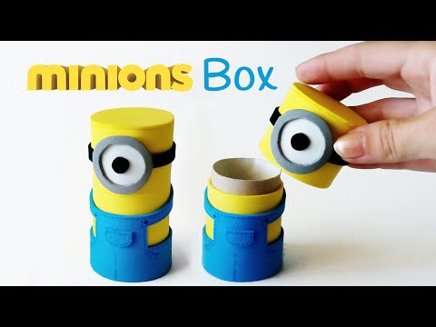 DIY crafts: MINIONS BOX from cardboard tube - Innova Crafts