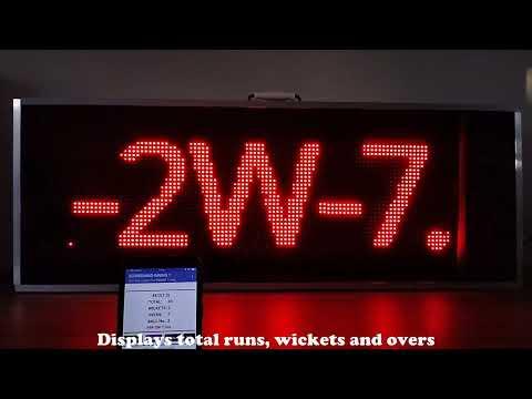 DIY cricket scoreboard with LIVE SCORE-Android Arduino Scoreduino DMD based Single color 6 displays