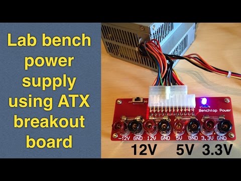 DIY easy conversion to lab bench power supply using cheap ATX breakout board (8$)