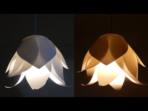 DIY flower lamp - learn how to make a paper flower lampshade for a pendant light - EzyCraft