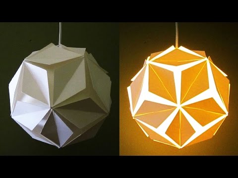 DIY lamp/lantern (5 petals) - learn how to make a paper pendant light - EzyCraft