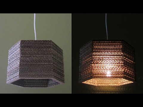 DIY lamp (hexagon) - how to make a pendant lampshade from waste cardboard - EzyCraft