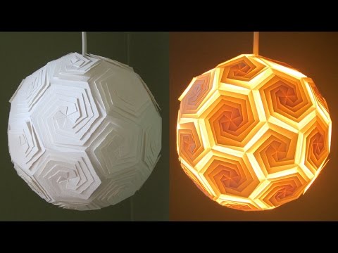 DIY lamp (icosahedron) - learn how to make a puzzle lampshade from template - EzyCraft